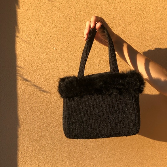 VINTAGE 90s FUR PURSE - Picture 1 of 3